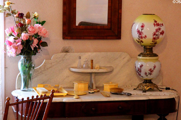 Bedroom table with vanity set at Sosa-Carrillo-Frémont House. Tucson, AZ.