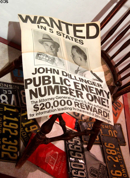 John Dillinger, Public Enemy Number One, wanted poster at Arizona Historical Society Museum Downtown. Tucson, AZ.