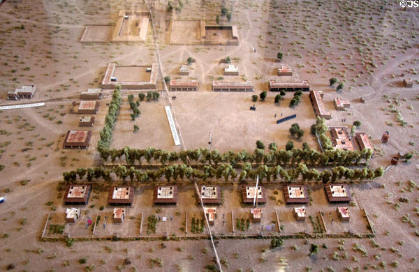 Model of U.S. Army Fort Lowell at its height between 1873-91 during Apache Wars. Tucson, AZ.
