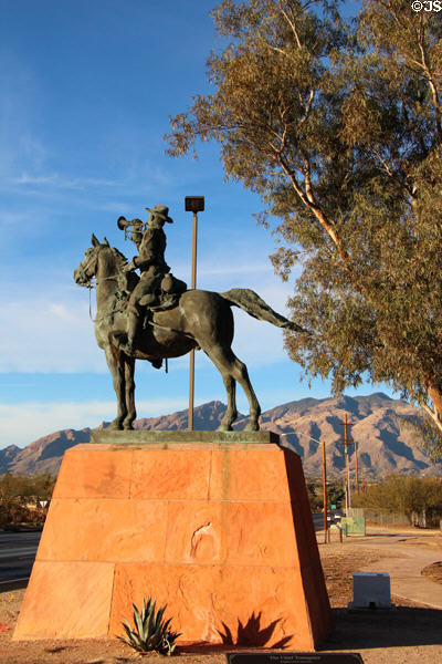 Chief Trumpeter statue (1991) by Dan Bates at Fort Lowell Museum. Tucson, AZ.