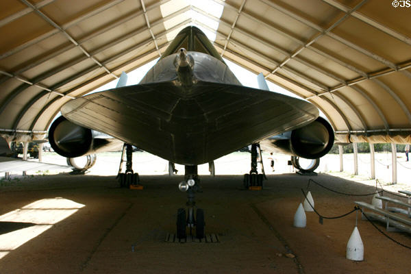Boat-like hull of Lockheed SR-71 Blackbird, Pima Air & Space Museum. Tucson, AZ.