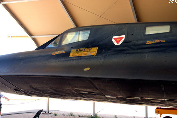 Cockpit area of Lockheed SR-71 Blackbird, Pima Air & Space Museum. Tucson, AZ.