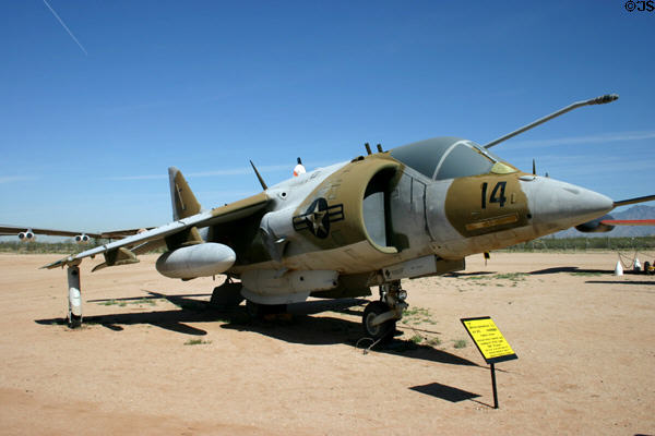 British Aerospace AV-8C Harrier STOL fighter (1961-present), Pima Air & Space Museum. Tucson, AZ.