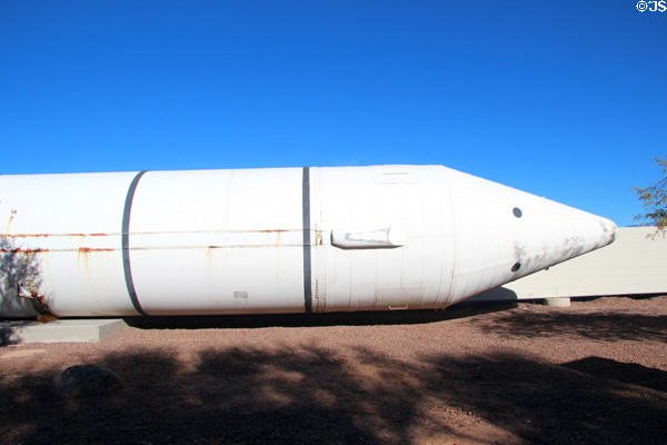 Morton Thiokol Space Shuttle solid rocket booster (1981-2011) at Pima Air & Space Museum. Tucson, AZ.