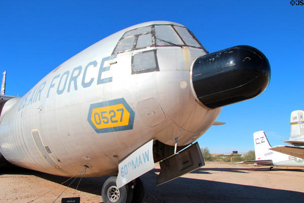 Nose of Douglas Cargomaster C-133B transport (1957-74) at Pima Air & Space Museum. Tucson, AZ.
