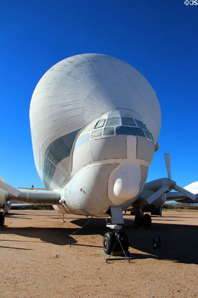 Nose of Aero Spacelines Super Guppy B-377SG cargo transport (1965-1995) used by NASA at Pima Air & Space Museum. Tucson, AZ.