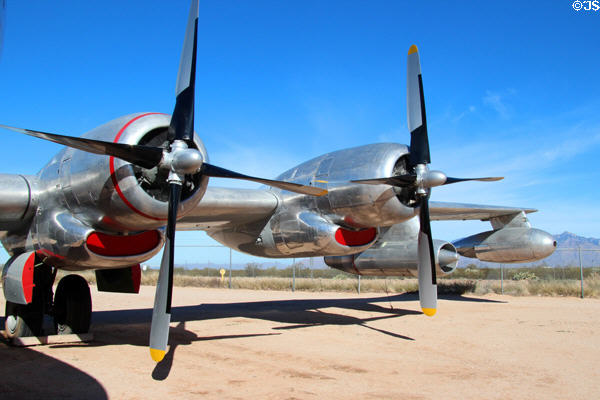 Prop & jet engines of Boeing Superfortress KB-50J aerial tanker (1947-68) at Pima Air & Space Museum. Tucson, AZ.