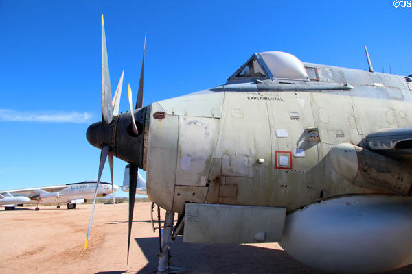 Double prop nose of Fairey Gannet AEW MK. 3 airborne radar plane (1960-78) at Pima Air & Space Museum. Tucson, AZ.