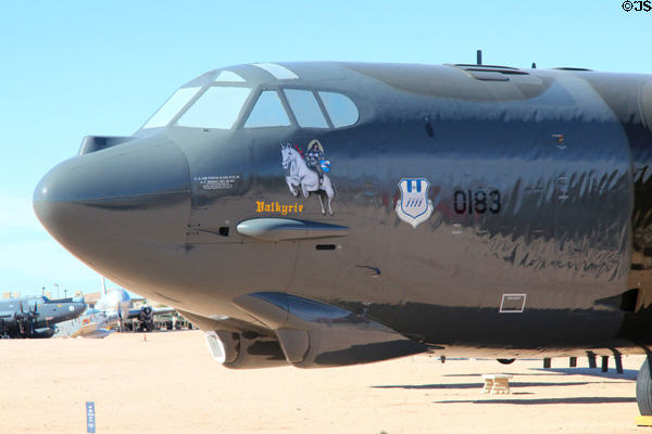 Nose of Boeing Stratofortress B-52G bomber (1959-94) at Pima Air & Space Museum. Tucson, AZ.