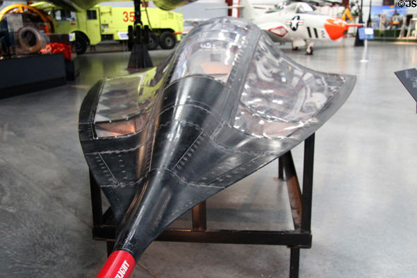 Interchangeable nose for side looking airborne radar (SLAR) for Lockheed Blackbird SR-71A at Pima Air & Space Museum. Tucson, AZ.