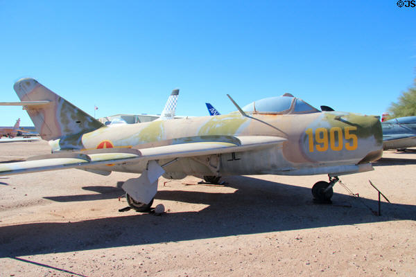 Mikoyan-Gurevich Fresco C MiG-17F fighter jet (1953) at Pima Air & Space Museum. Tucson, AZ.