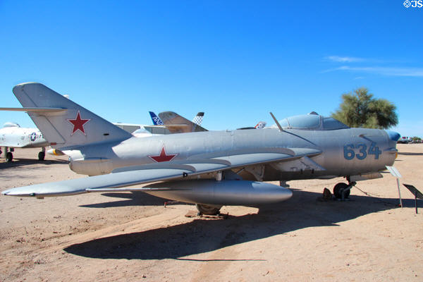 Mikoyan-Gurevich Fresco D MiG-17PF fighter jet (1959) at Pima Air & Space Museum. Tucson, AZ.