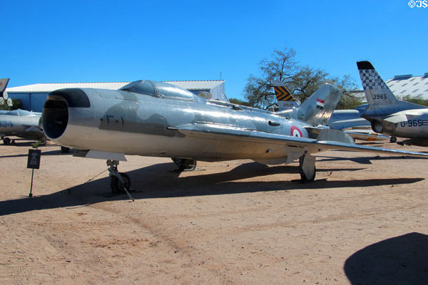Shenyang Farmer J-6A (MiG-17PF) fighter jet (1963) at Pima Air & Space Museum. Tucson, AZ.