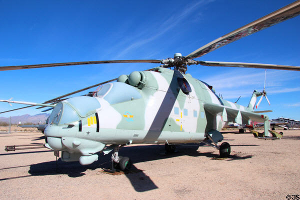 Mil Hind Mi-24D attack helicopter (1972-present) at Pima Air & Space Museum. Tucson, AZ.