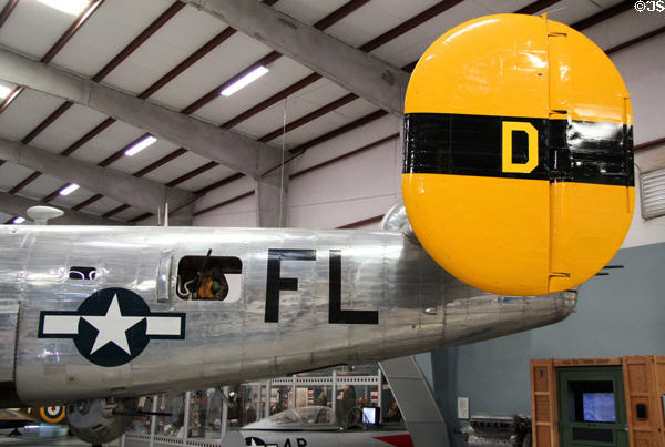Tail of Consolidated Liberator B-24J bomber (1944-1960s) at Pima Air & Space Museum. Tucson, AZ.