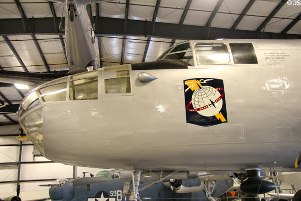 Nose of North American Mitchell B-25J bomber (1940s-60s) at Pima Air & Space Museum. Tucson, AZ.