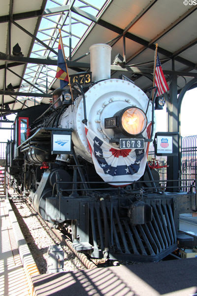 Steam locomotive #1673 (1900) by Schenectady Locomotive Works at Southern Arizona Transportation Museum. Tucson, AZ. On National Register.
