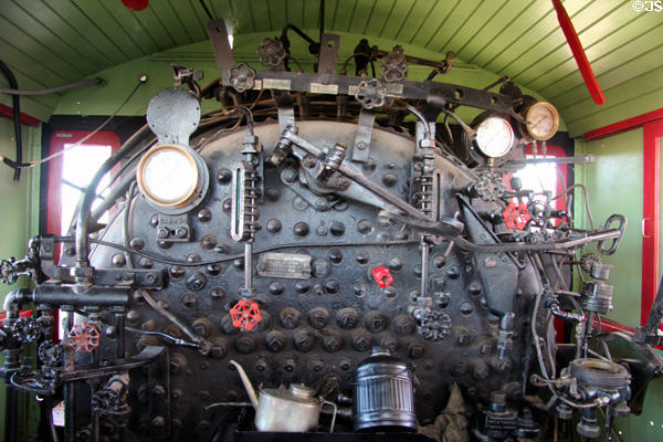 Controls in cab of locomotive #1673 at Southern Arizona Transportation Museum. Tucson, AZ.