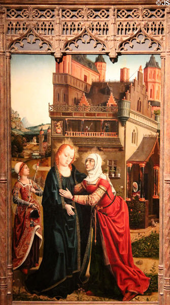 Visitation painting (1496-7) by Master of the Catholic Kings from Spain at University of Arizona Museum of Art. Tucson, AZ.