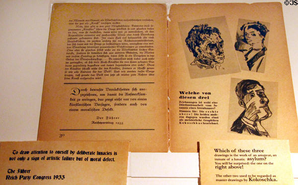 Nazi guide to the Degenerate Art Exhibition (Entartete Kunst) (1937) by Fritz Kaiser at University of Arizona Museum of Art. Tucson, AZ.