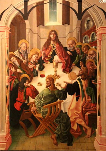 Last Supper painting (1480-8) by Maestro Bartolomé & workshop at University of Arizona Museum of Art. Tucson, AZ.