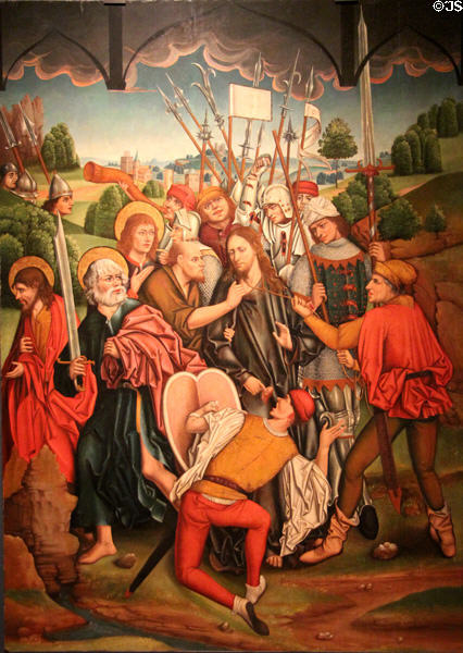 Betrayal of Christ painting (1480-8) by Fernando Gallego & workshop at University of Arizona Museum of Art. Tucson, AZ.