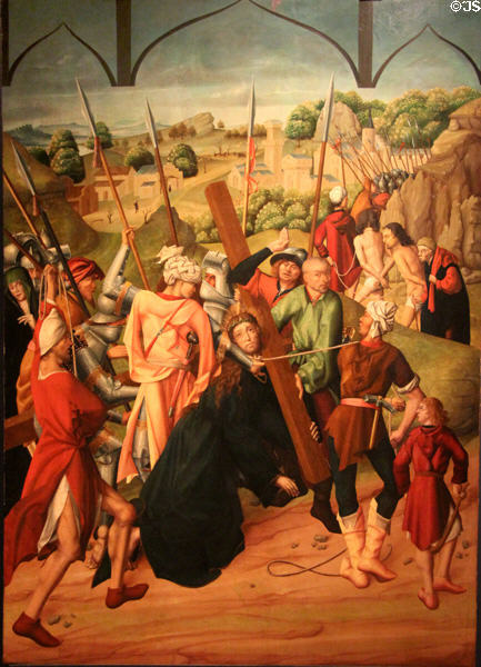 Way to Calvary painting (1480-8) by Maestro Bartolomé at University of Arizona Museum of Art. Tucson, AZ.