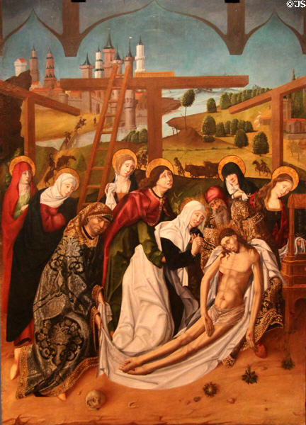 Deposition painting (1480-8) by Maestro Bartolomé or workshop at University of Arizona Museum of Art. Tucson, AZ.