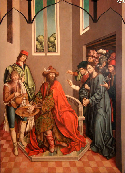 Pilate Washing his Hands painting (1480-8) by Fernando Gallego at University of Arizona Museum of Art. Tucson, AZ.