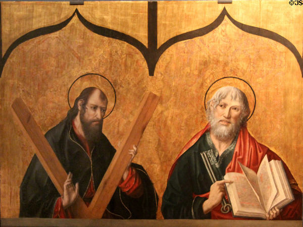 St Andrew & St Peter painting (1480-8) by Fernando Gallego at University of Arizona Museum of Art. Tucson, AZ.