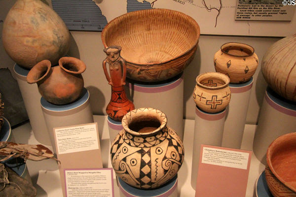 Colorado River Yuman & Maricopa native ceramics & baskets (1885-1914) at Arizona State Museum. Tucson, AZ.