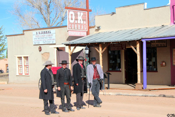 Gunfight re-enactors at OK Corral site on Allen St. Tombstone, AZ.