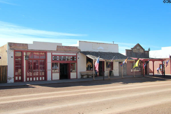 Early Wells Fargo Express office & other early commercial buildings (Allen St. between 5th & 6th). Tombstone, AZ.