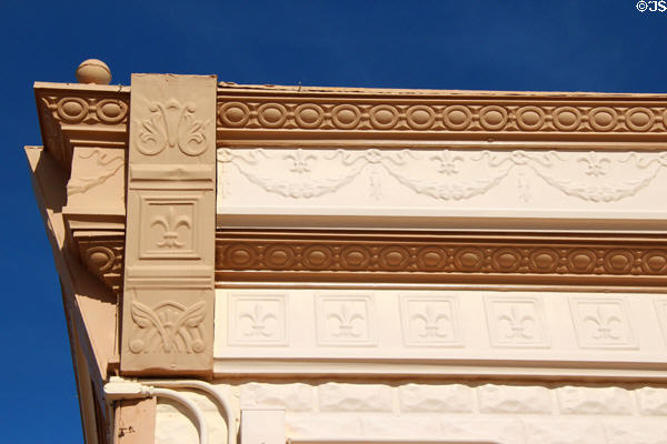 Pressed metal decoration along roofline of Rose Tree Museum building. Tombstone, AZ.