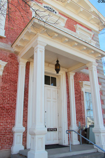 Entrance of Tombstone Courthouse Museum in former Cochise County Court. Tombstone, AZ.