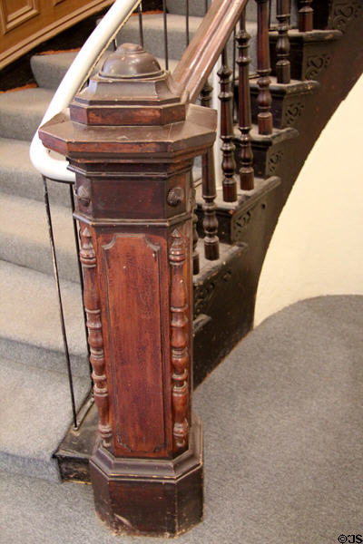 Staircase newel post at Tombstone Courthouse Museum. Tombstone, AZ.