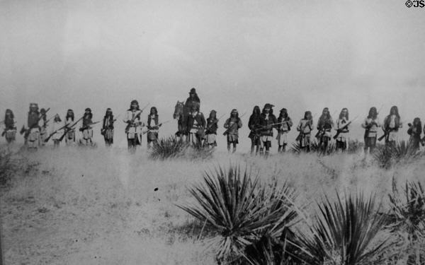 Original photo of Geronimo with his Warriors (1886) by Camillus Sidney Fly at Tombstone Courthouse Museum. Tombstone, AZ.
