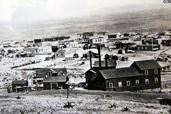 Original photo of Tombstone looking NW from Mines (1881) by Camillus Sidney Fly at Tombstone Courthouse Museum. Tombstone, AZ.