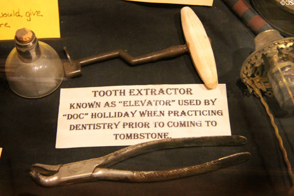 Tooth extractor used by Doc Holliday at Bird Cage Theatre. Tombstone, AZ.
