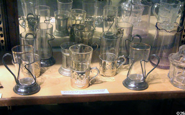 Soda glasses in holders from a Tombstone drugstore at Bird Cage Theatre. Tombstone, AZ.