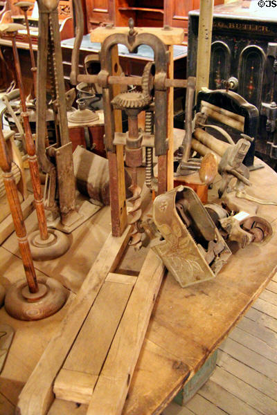 Drill used for preparing mining timbers at Bird Cage Theatre. Tombstone, AZ.