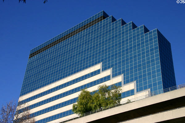 Glass facade of West America Bank Building. Sacramento, CA.