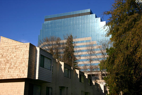 West America Bank Building over Governor's Square Apartments (1970). Sacramento, CA.