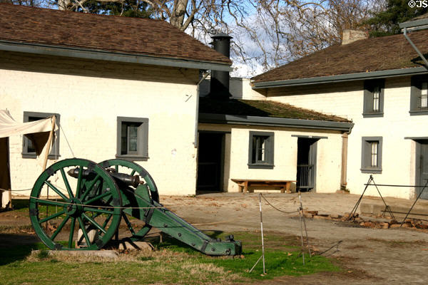 Buildings & canon of Sutter's Fort. Sacramento, CA.