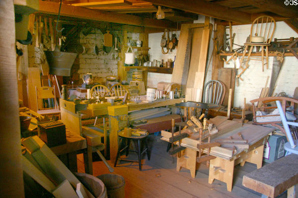 Carpenter's shop at Sutter's Fort. Sacramento, CA.