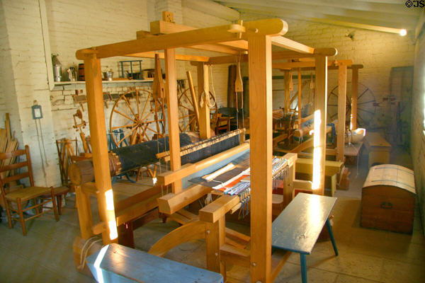 Weaving shop at Sutter's Fort. Sacramento, CA.