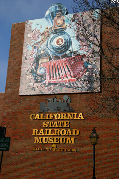 California State Railroad Museum sign. Sacramento, CA.