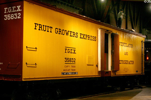 Fruit Growers Express Ventilator & Refrigerator car (1924) at California State Railroad Museum. Sacramento, CA.