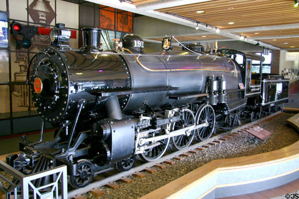 Overfair Railway one-third scale steam locomotive used to haul visitors around 1915 Panama Pacific International Exposition of San Francisco at California State Railroad Museum. Sacramento, CA.