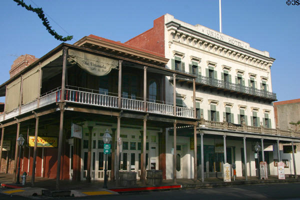 Union Hotel & neighboring building in Old Sacramento. Sacramento, CA.